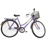 bicicleta monark tropical aço carbono aro 26 com cesta violeta