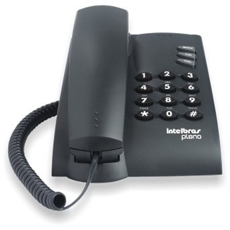 telefone com fio intelbras pleno sem chave preto