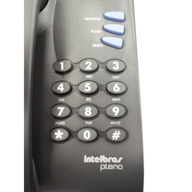 telefone com fio intelbras pleno sem chave preto