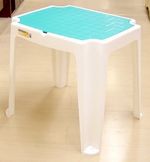 mesa infantil com compartimento tramontina versa 92340/017 em polipropileno azul e branco