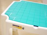 mesa infantil com compartimento tramontina versa 92340/017 em polipropileno azul e branco