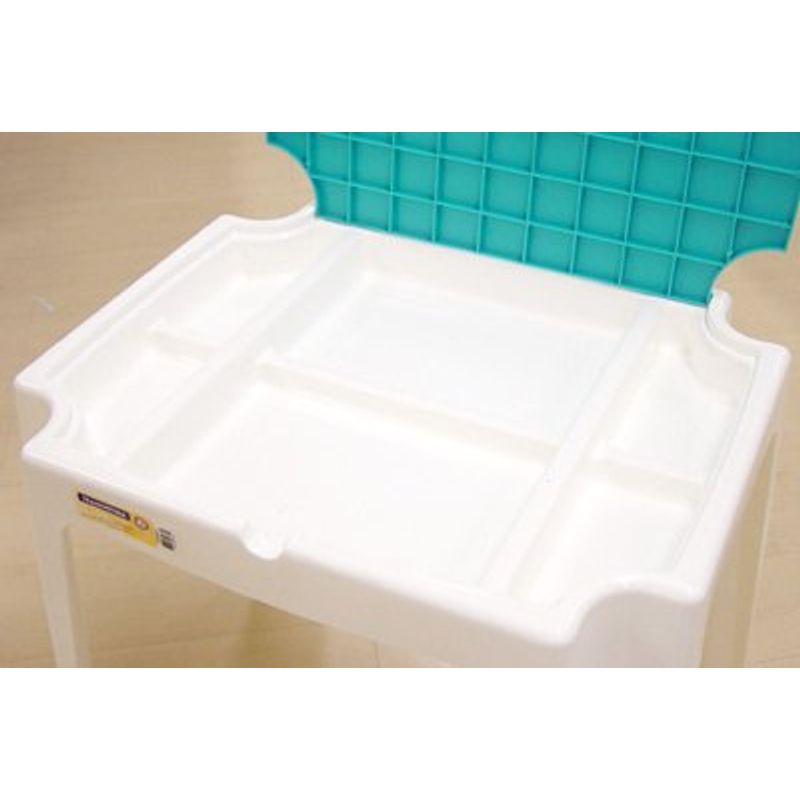 mesa infantil com compartimento tramontina versa 92340/017 em polipropileno azul e branco