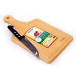 tábua de corte em madeira + faca tramontina - 10239/012