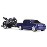 carrinho de brinquedo pick-up com moto roma 1115 cores sortidas