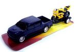 carrinho de brinquedo pick-up com moto roma 1115 cores sortidas