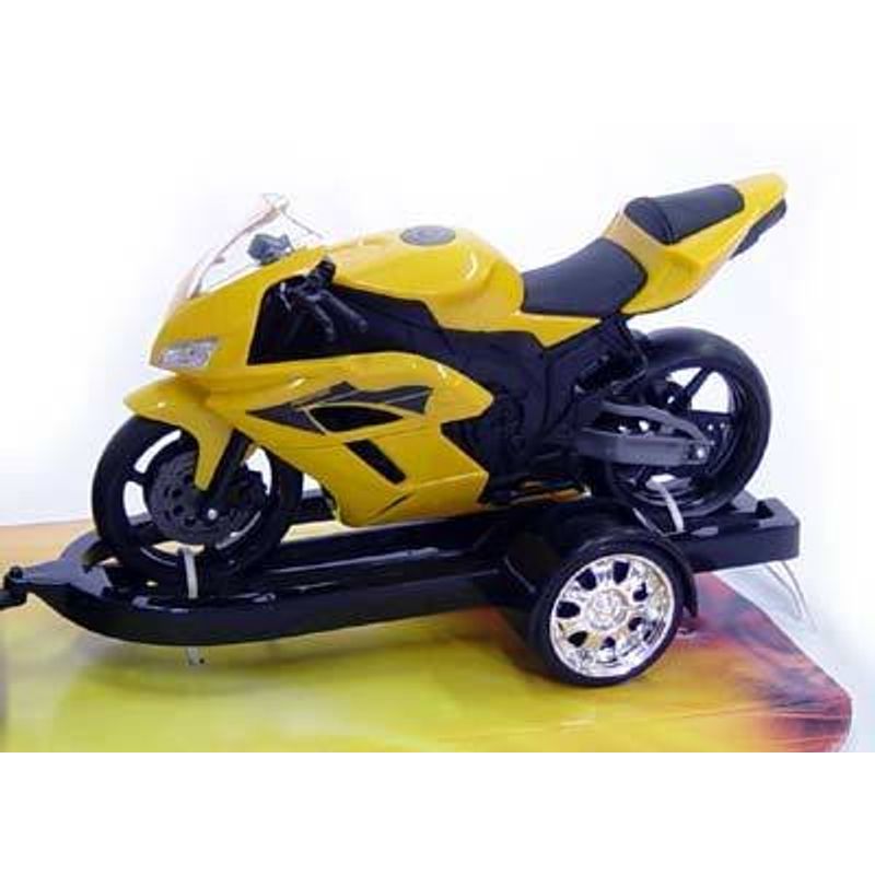 carrinho de brinquedo pick-up com moto roma 1115 cores sortidas