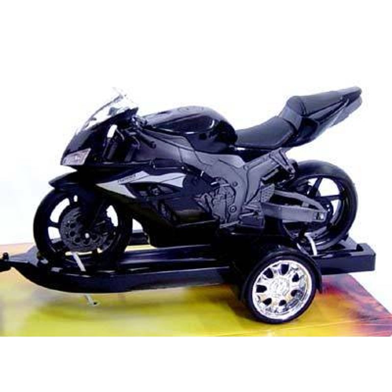 carrinho de brinquedo pick-up com moto roma 1115 cores sortidas