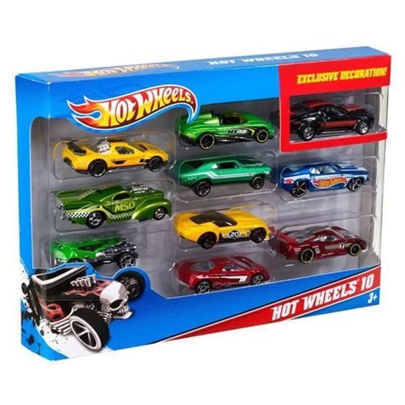 conjunto de carrinhos hot wheels mattel com 10 carrinhos 54886 sortido