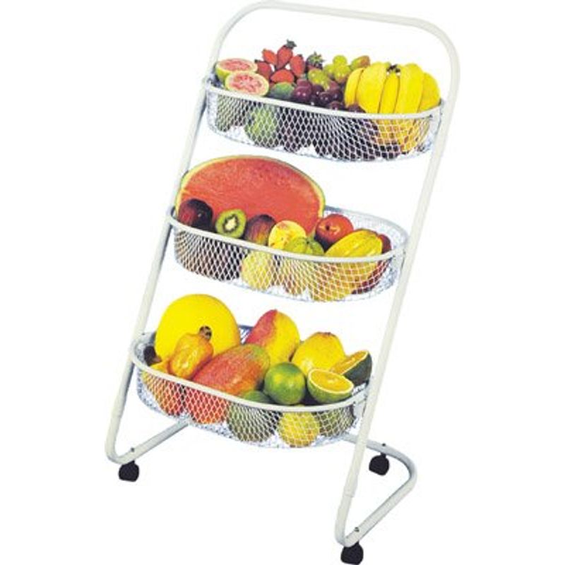 fruteira fixa metaltec 03 com rodas branca 103