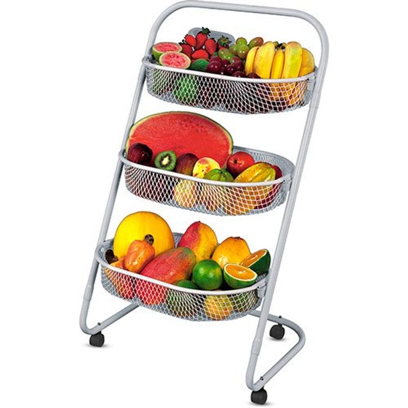 fruteira fixa metaltec 03 com rodas branca 103
