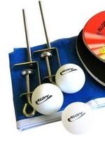 kit para tênis de mesa 8 peças klopf 2 raquetes 3 bolas 1 rede 2 pinos pop 5030