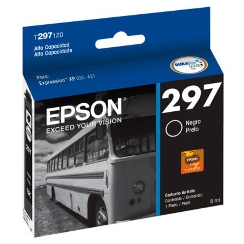 cartucho de tinta preta epson xp231/431 t297120 pt