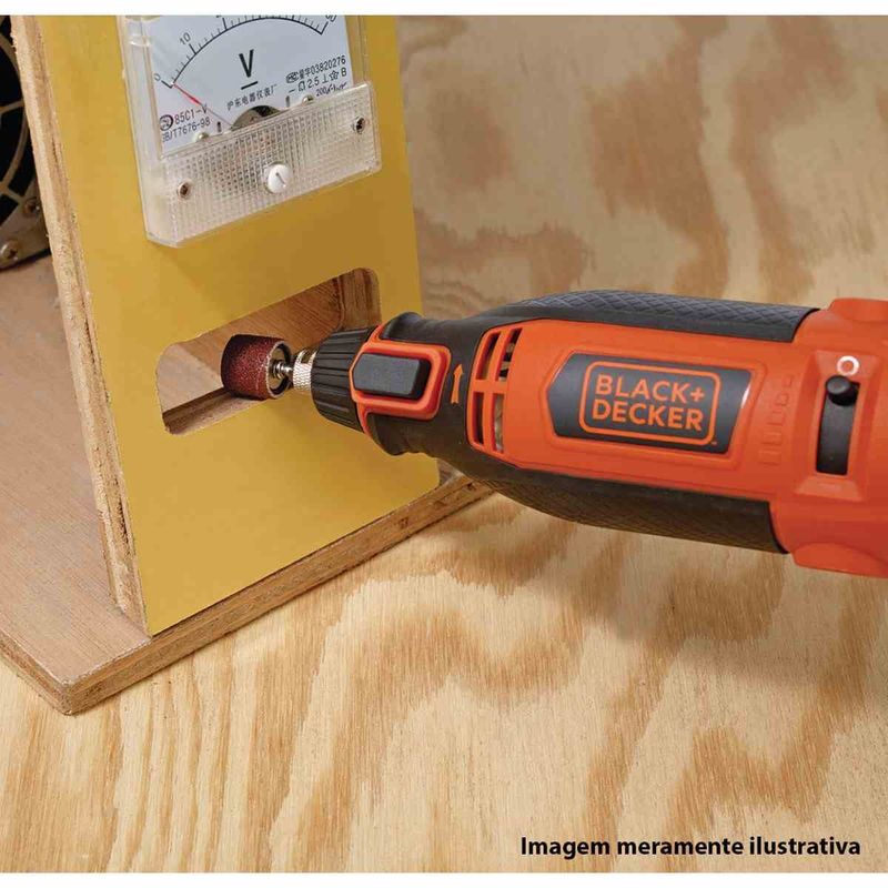 micro retífica black+decker 113 acessórios e maleta 180w 127v - rt18ka-br