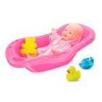 boneca bebê na banheira líder plástico 39cm