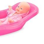 boneca bebê na banheira líder plástico 39cm