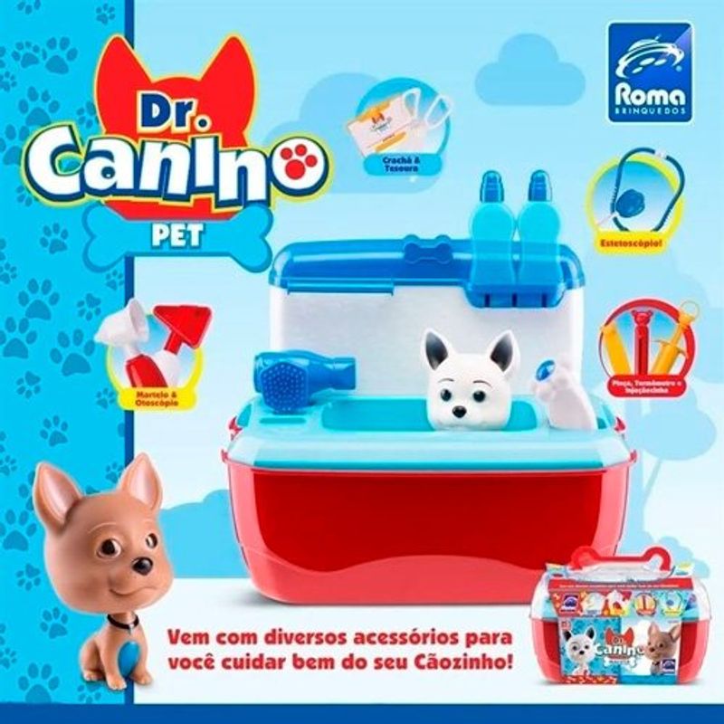 brinquedo roma jensen maleta dr. canino 5510 cores sortidas
