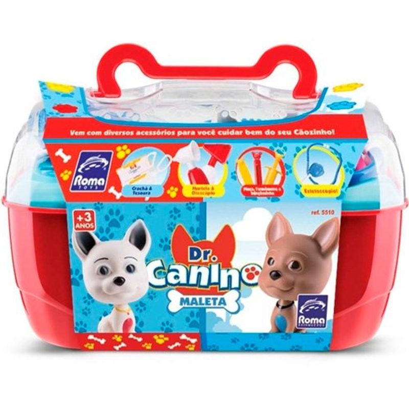 brinquedo roma jensen maleta dr. canino 5510 cores sortidas