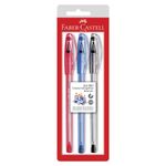 caneta esferográfica faber-castell ice 061 com 3 unidades