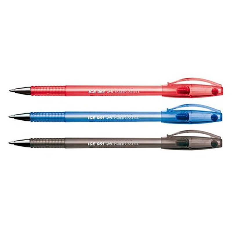 caneta esferográfica faber-castell ice 061 com 3 unidades