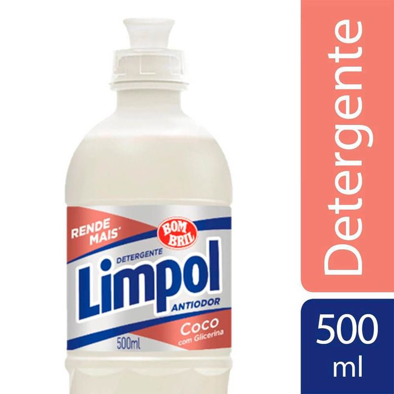 detergente lava louças limpol coco 500ml