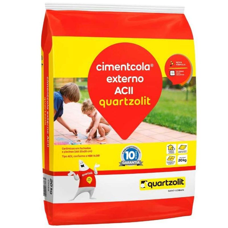argamassa cimentcola ambiente externo ac2 quartzolit cinza 20kg (mp)