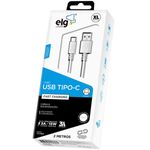 cabo usb tipo-c elg 2m branco tcusb2