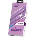 cabo lightning iphone elg 1,2m roxo l812x