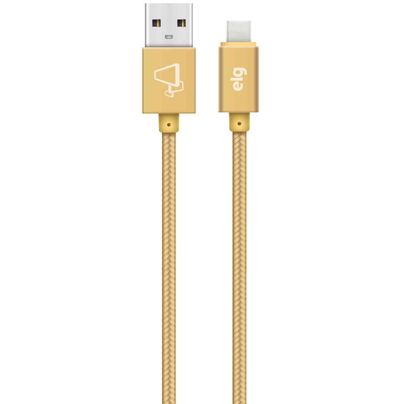 cabo usb tipo c elg 2m dourado tc20bg