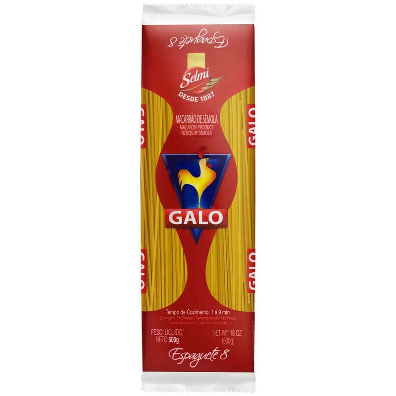 macarrão de sêmola galo espaguete 500g