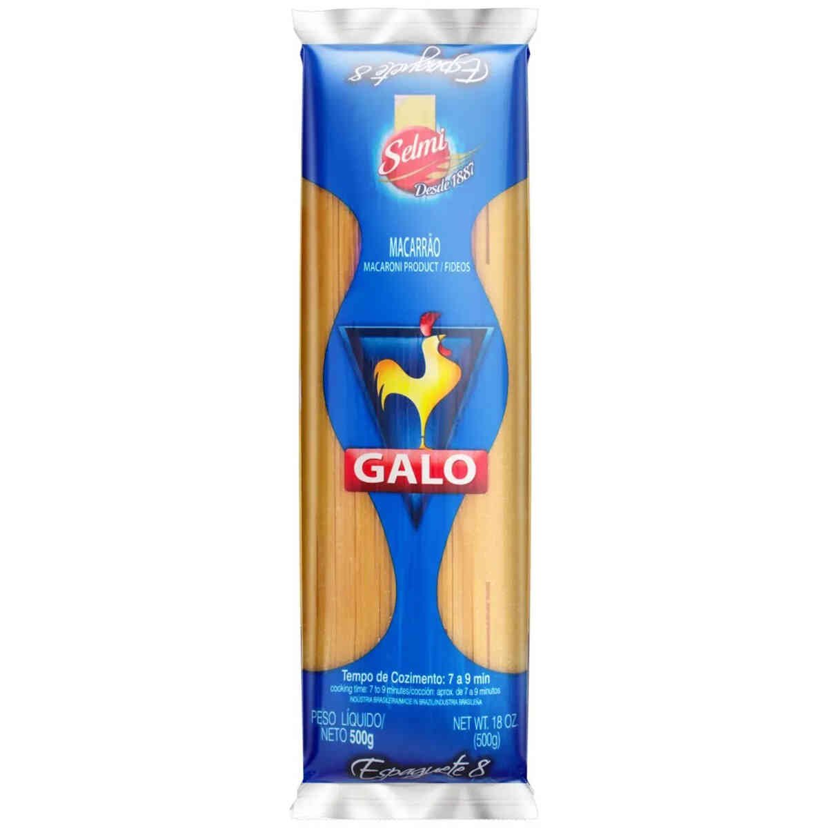 MACARRÃO ESPAGUETE 8 SEMOLADO GALO 500G