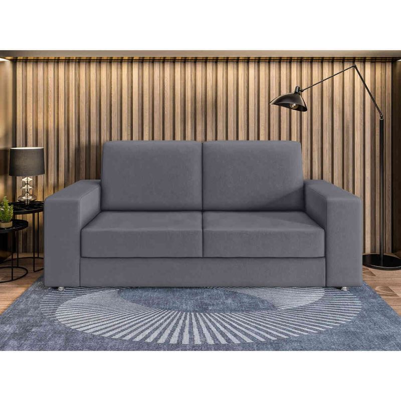 sofá 2 lugares novo asturias velveten marjom cinza escuro (mp)