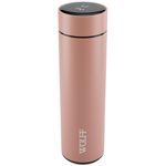 garrafa térmica rojemac aço inox com termômetro em led 500ml wolff 29114 rosé