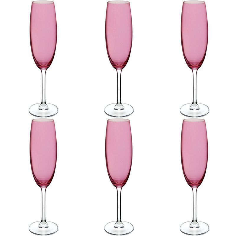 jogo de taças full fit 6 peças para champanhe bohemia 220ml violeta 58336