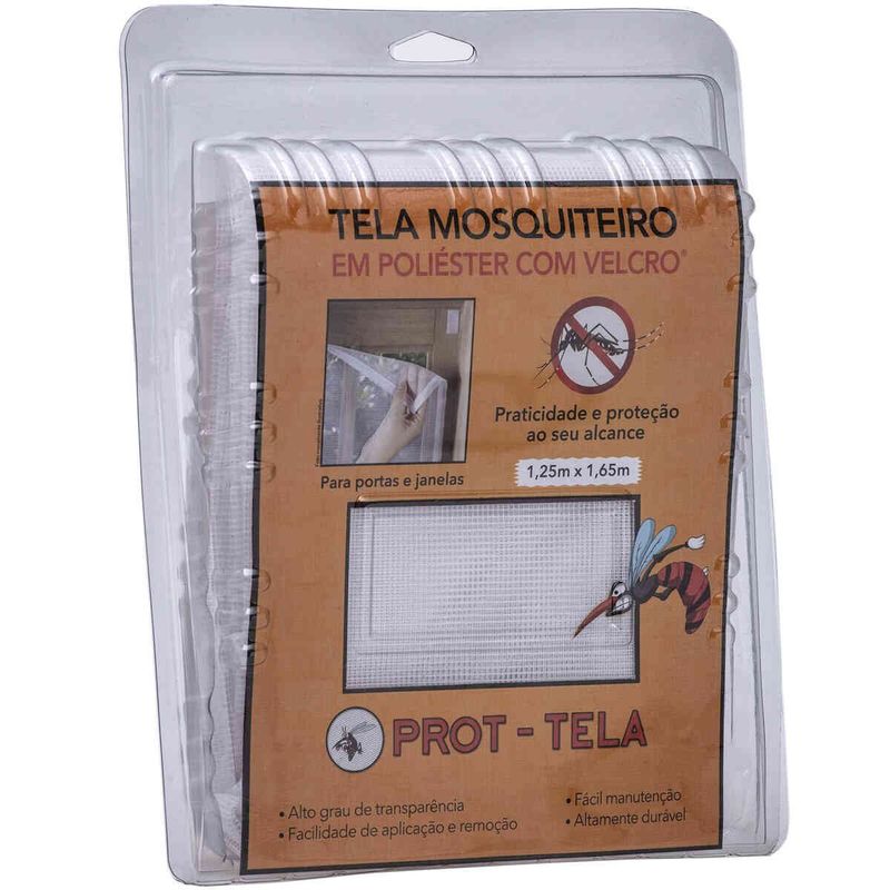 tela mosquiteiro branyl 125x165cm com velcro branco pt1251650001