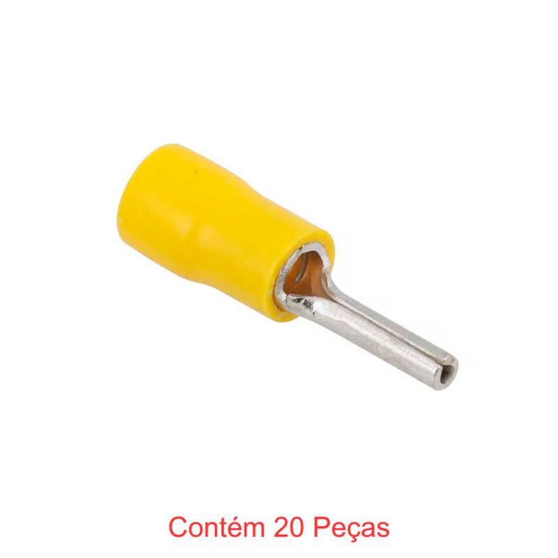 terminal pino pré-isolado para fios e cabos de 4,0 à 6,0mm² amarelo 20 peças - sforplast (mp)