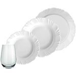 jogo de jantar nadir 24 peças duralex opaline pétala branco 18640201155151