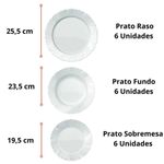 jogo de jantar nadir 24 peças duralex opaline pétala branco 18640201155151