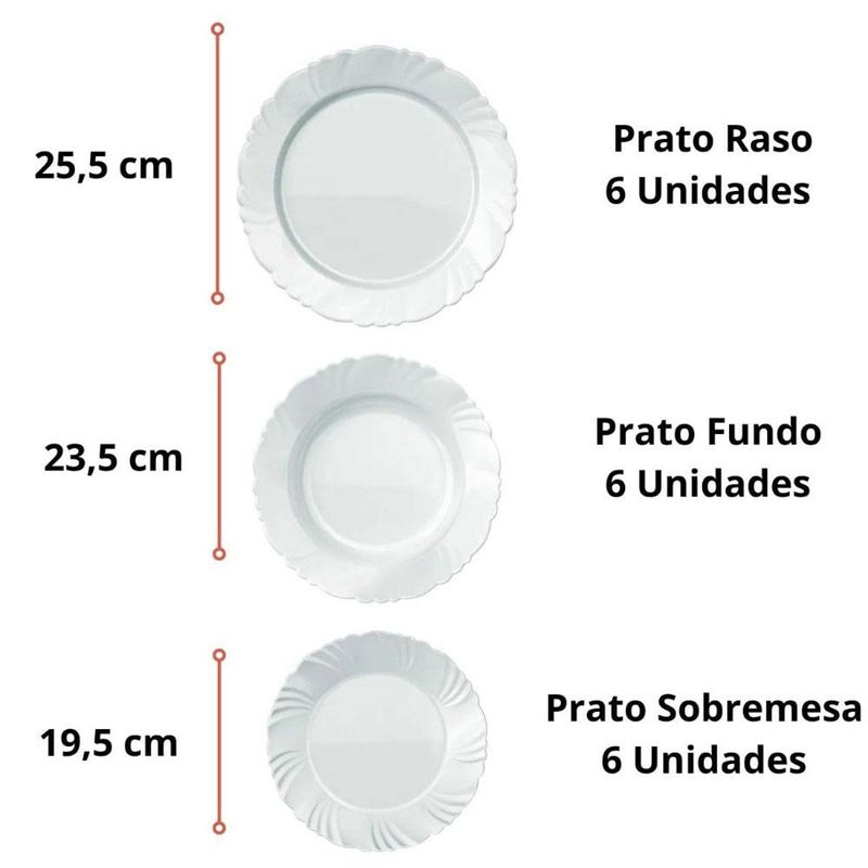 jogo de jantar nadir 24 peças duralex opaline pétala branco 18640201155151