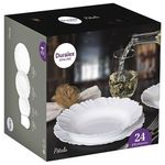 jogo de jantar nadir 24 peças duralex opaline pétala branco 18640201155151