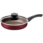 frigideira reta com tampa tramontina paris vermelho 28505724