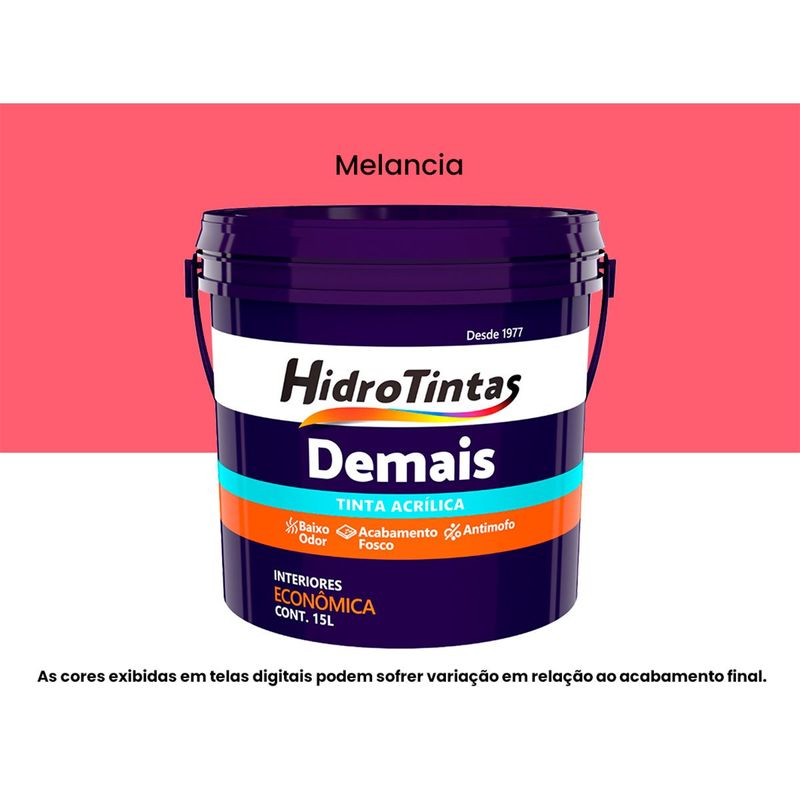 tinta acrílica hidrotintas econômica fosca 15l demais melância (mp)