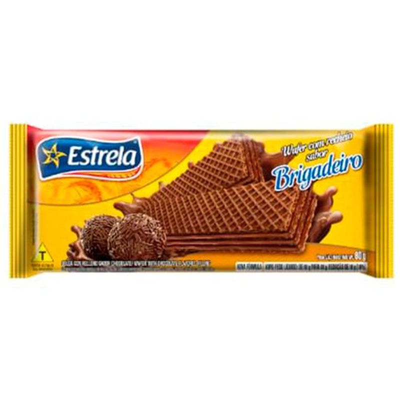 biscoito wafer estrela brigadeiro 80g