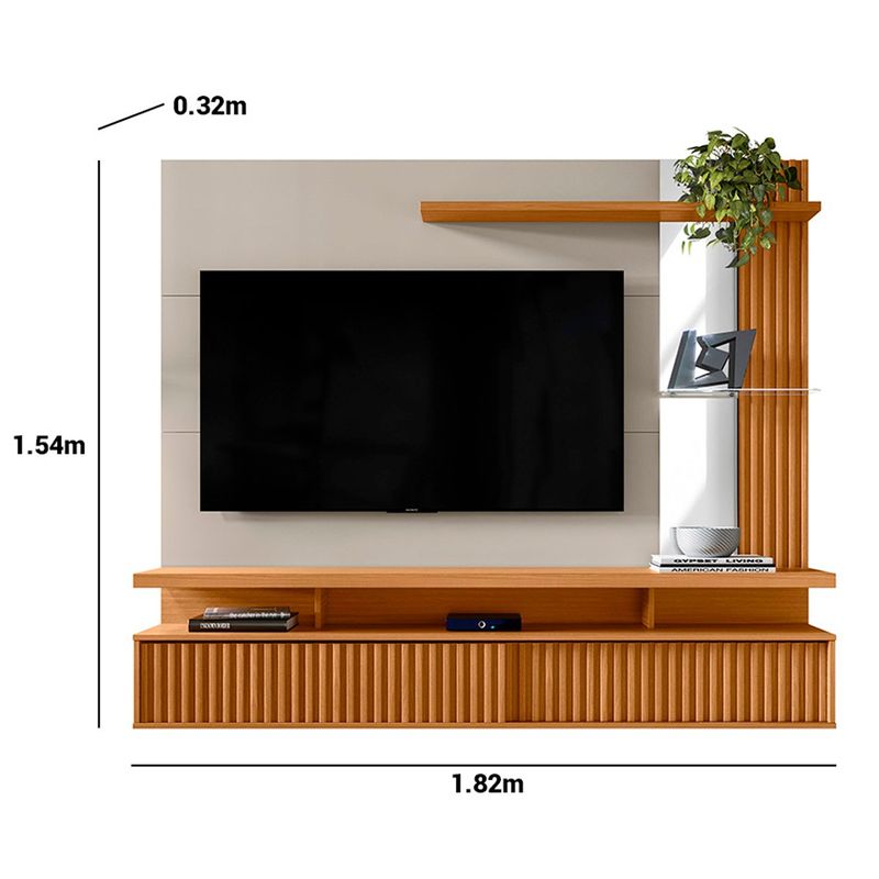 painel home para tv até 60" linea maragogi nature e off white
