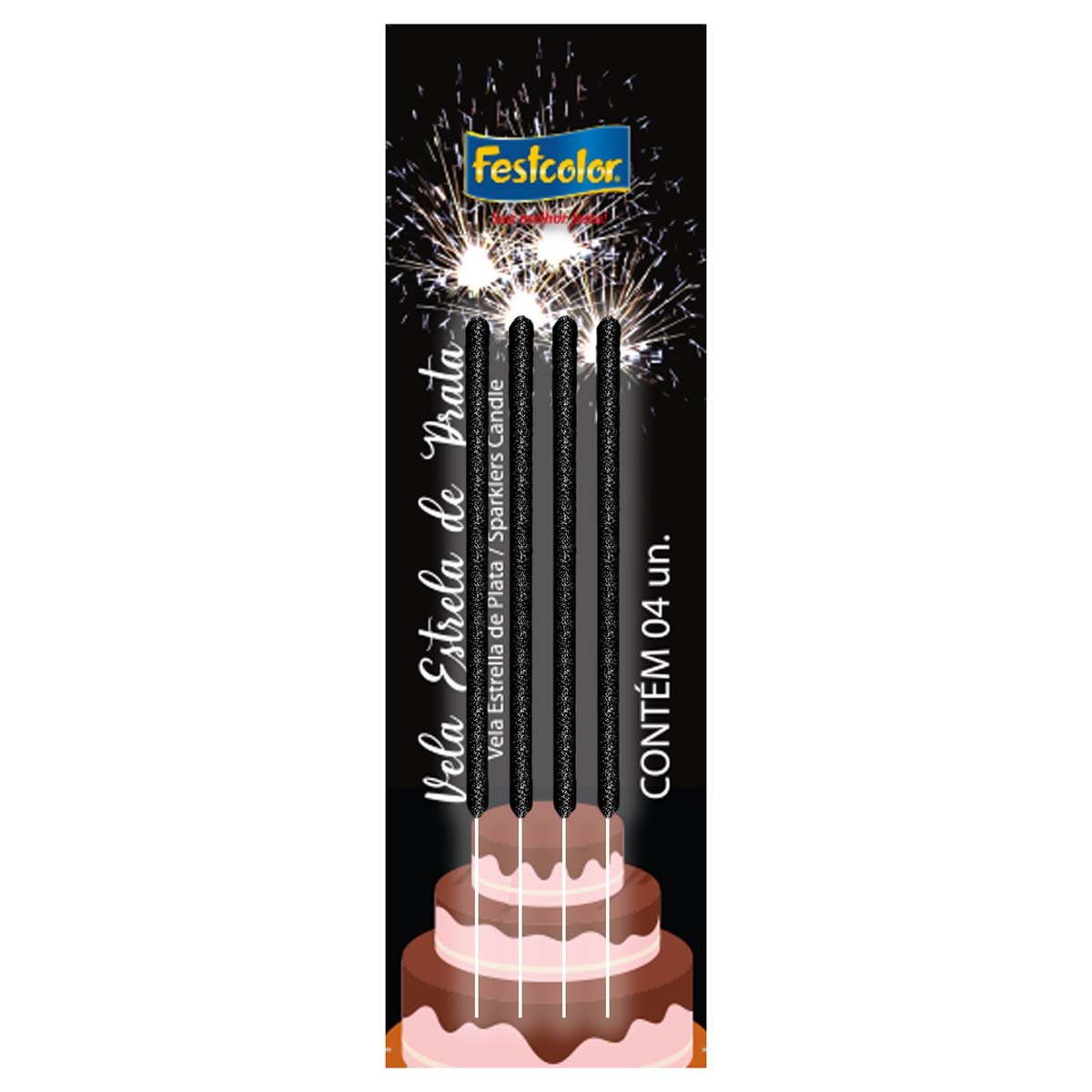 Vela Estrela De Prata Festcolor (MP)