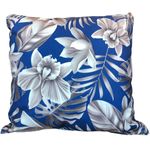 almofada marjom fibra siliconada veludo floral azul 32340