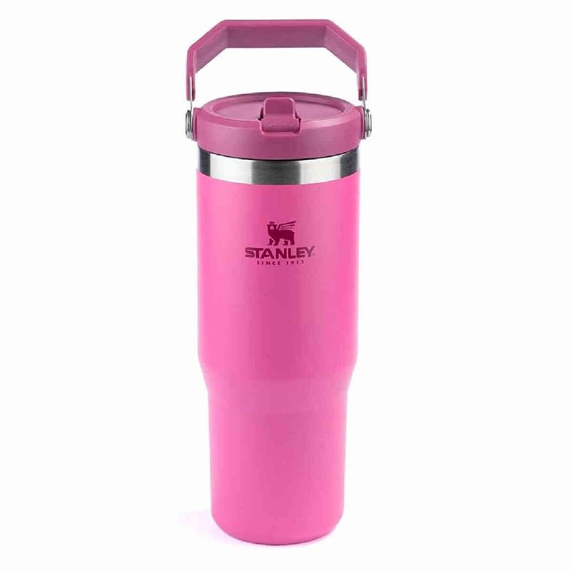garrafa térmica stanley tumbler flip straw azalea 887ml rosa 8128 (mp)