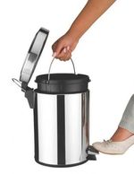 lixeira 20 litros tramontina com pedal e alça para transporte 94538/120 inox