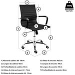 cadeira para escritório latcor giratório aço preto h3004b-bla