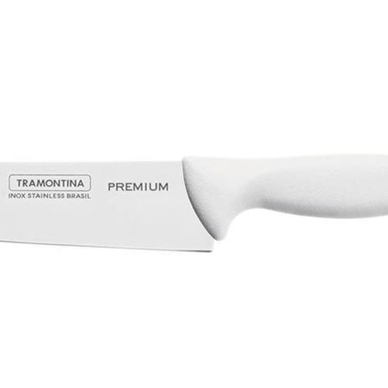 faca para carne tramontina 6 premium 24472/186 lâmina de aço inox branca