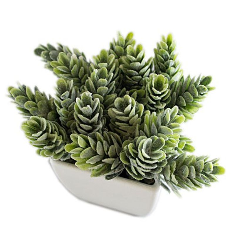 conjunto de plantas artificiais latcor 3 peças plástico branco - bx-asst17